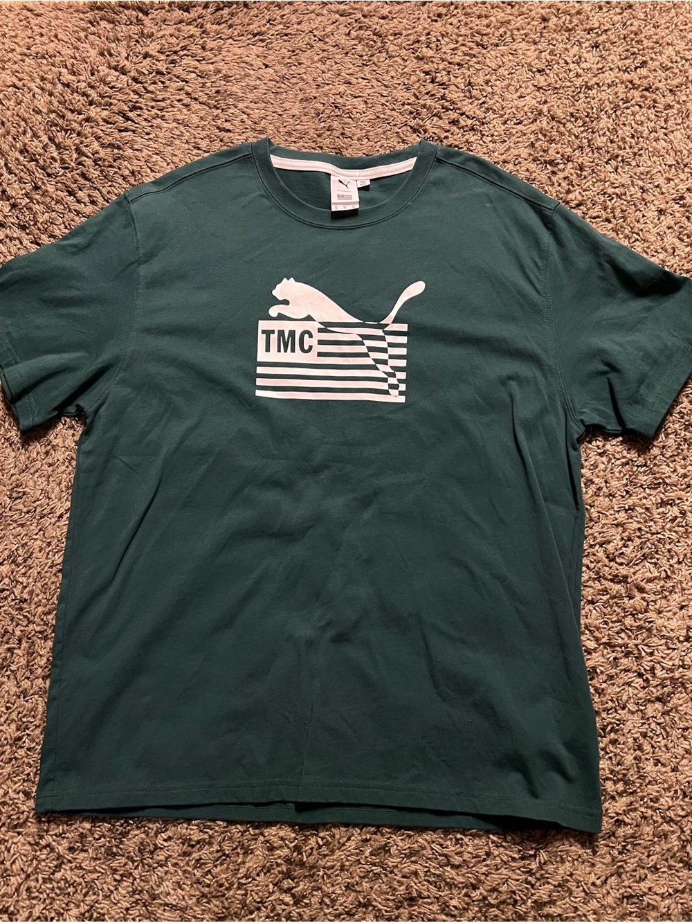 Puma  T M C Men's Dark Green Logo Graphic Tee